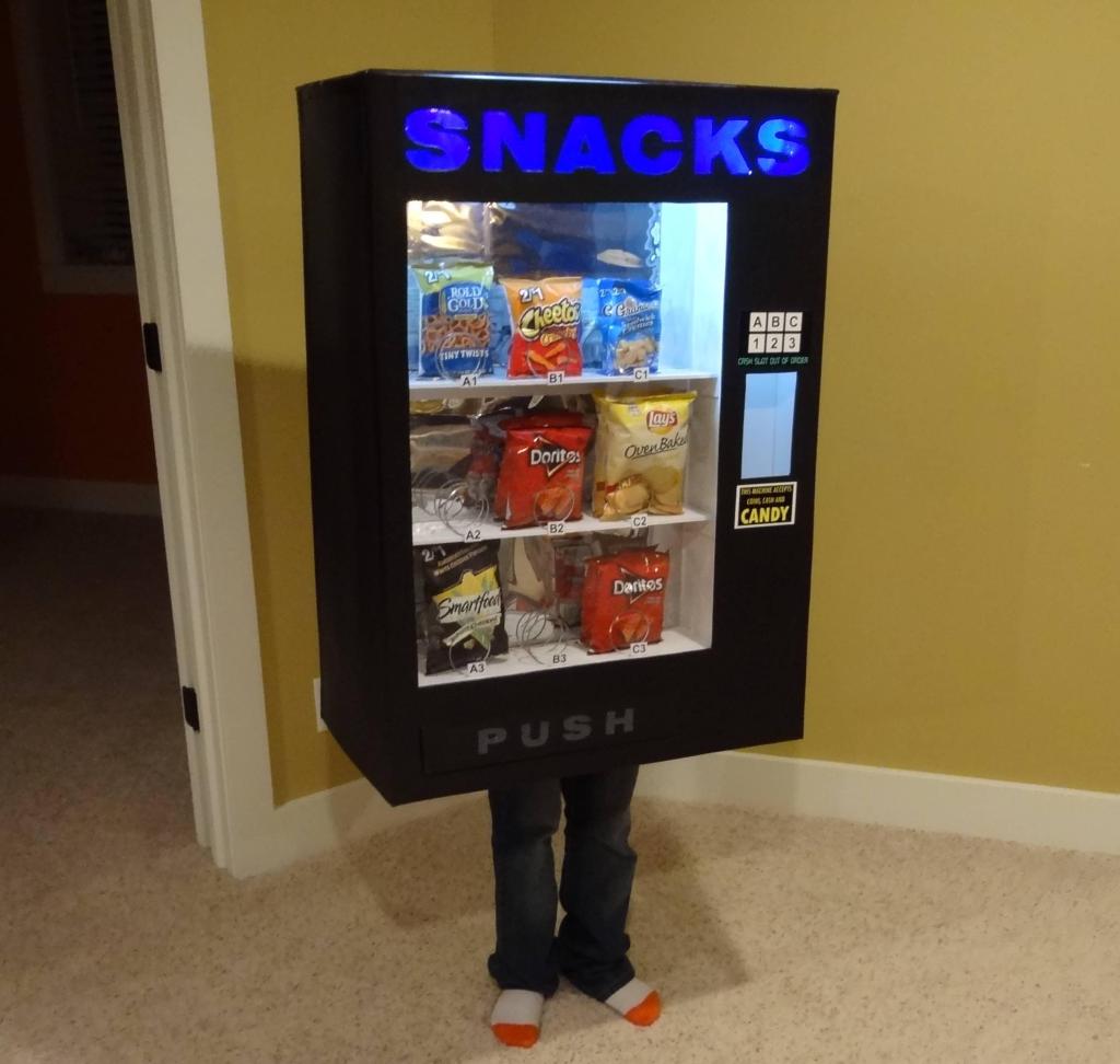 vending machine costume 1 Kid Dresses Up as a Vending Machine and Other Inanimate Objects Every Year for Halloween