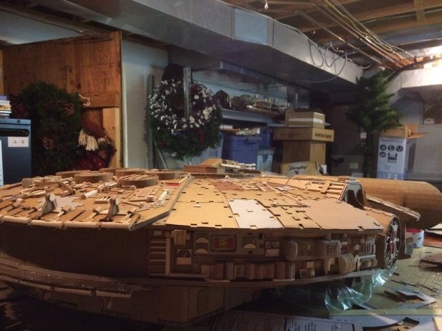 hfxicwp imgur Star Wars Fan Creates Insanely Detailed Cardboard Millennium Falcon