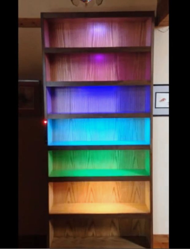 shelf1 A Sound Reactive RGB LED Bookshelf