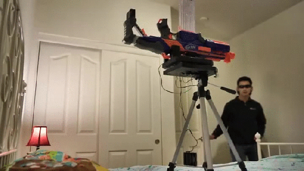 Nerf turret in action